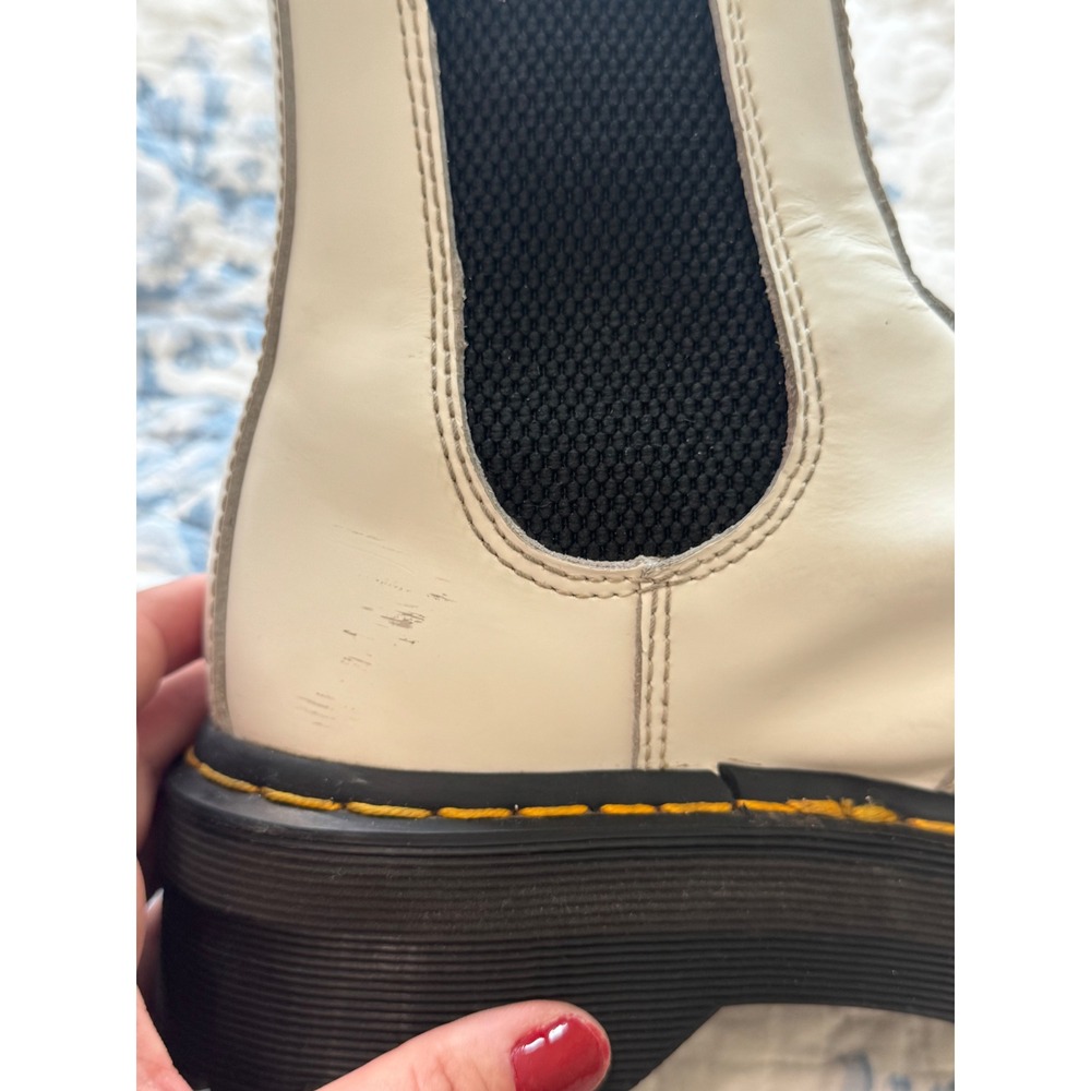 Dr Martens 2976 Quad White Smooth Leather Platform Chelsea Boots Women's US 8 - Picture 13 of 15